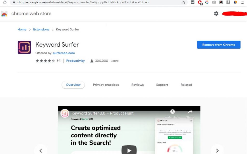 Top 10 Chrome Extensions in Hindi- Keyword Surfer